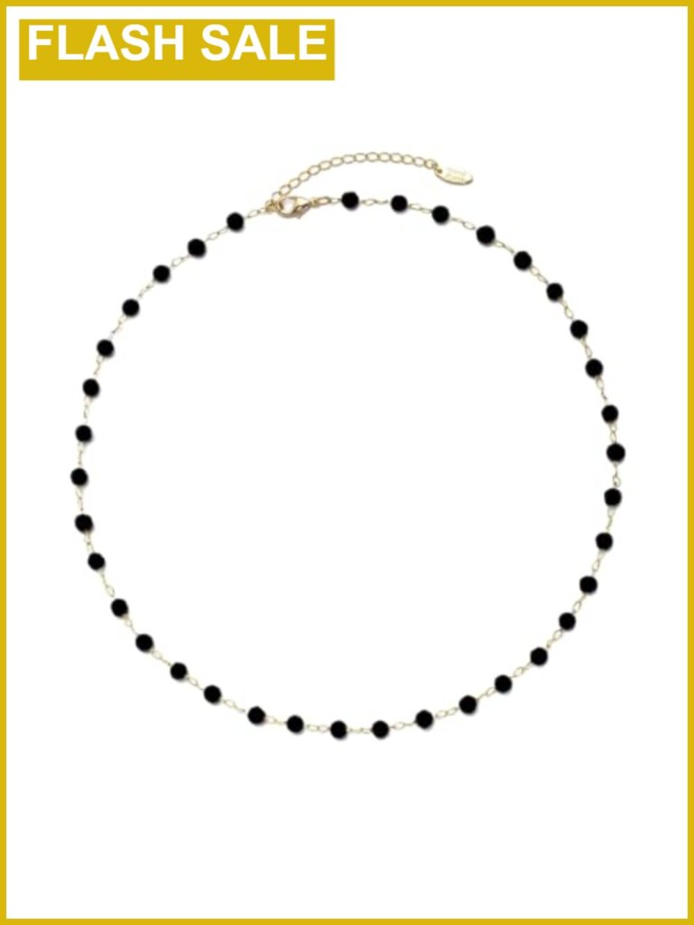 14K Gold Plated Beaded Choker Necklace Adjustable Lobster Clasp